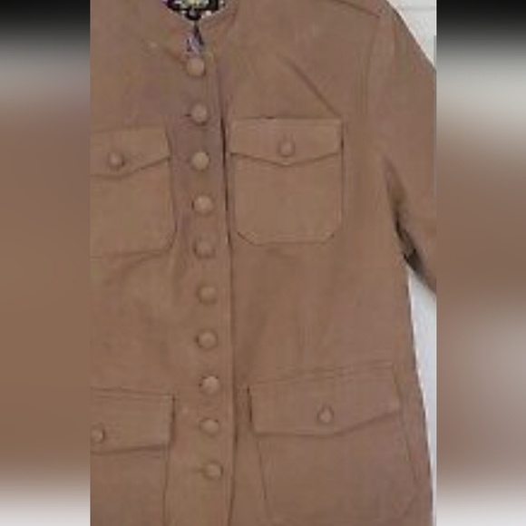 Twiggy London Suede, Lined, Women's 1X Plus Size Military Style Jacket. FF272 - Picture 4 of 10